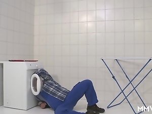 MMV FILMS German Mom draining the plumber