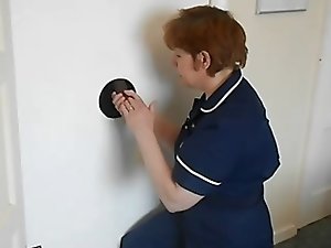 Fucking a big black cock by the nurse